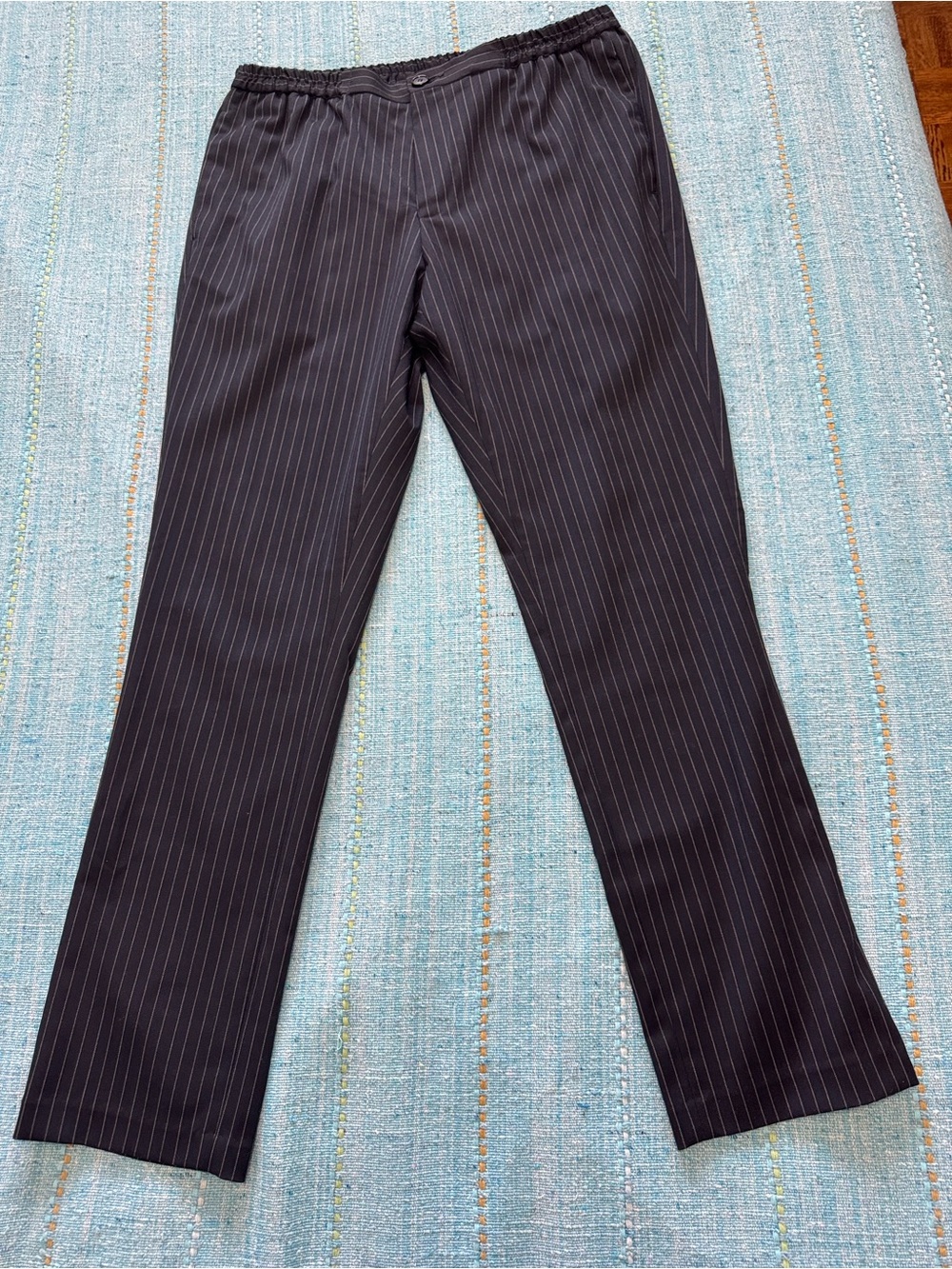 Topman Black Pinstripe Men’s Dress Pants with elastic waist band / versatile fit